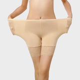 Beige lace half slip shorts Nude / One size (60 - 95kg)