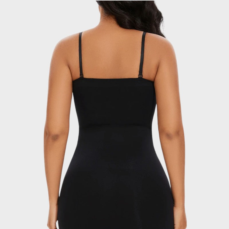 Black bustier slip under the dress