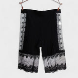 Black lace half slip shorts