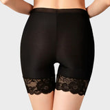 Black lace half slip shorts