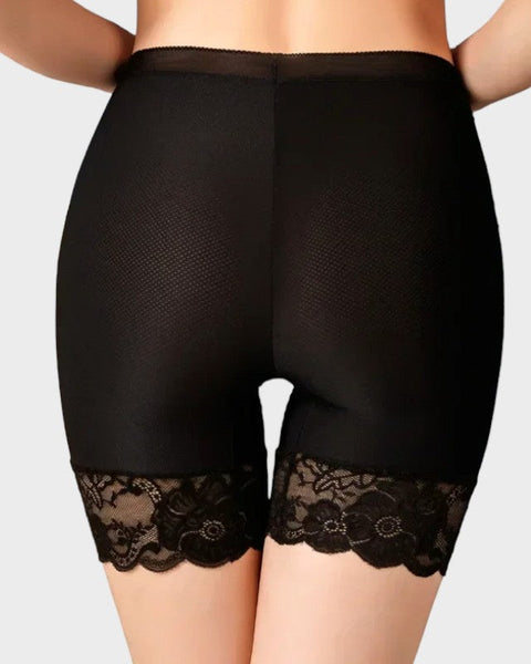 Black lace half slip shorts
