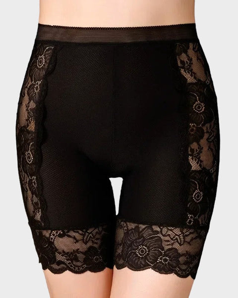 Black lace half slip shorts Black / L