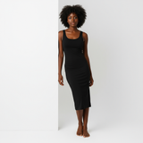 Black long slip dress
