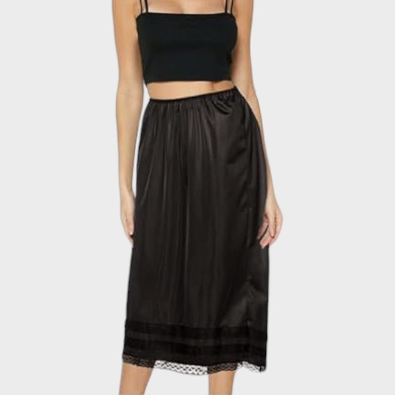 Black plus size half slip
