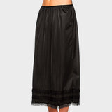 Black plus size half slip Black / L (69cm)