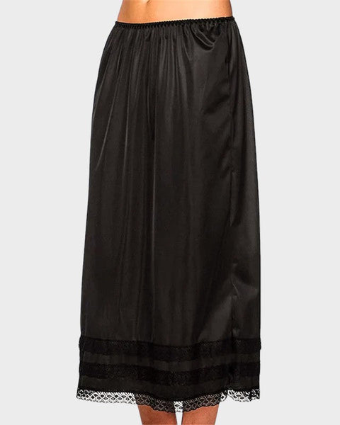 Black plus size half slip Black / L (69cm)