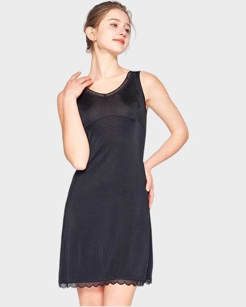 Black silk slip dress Black / M