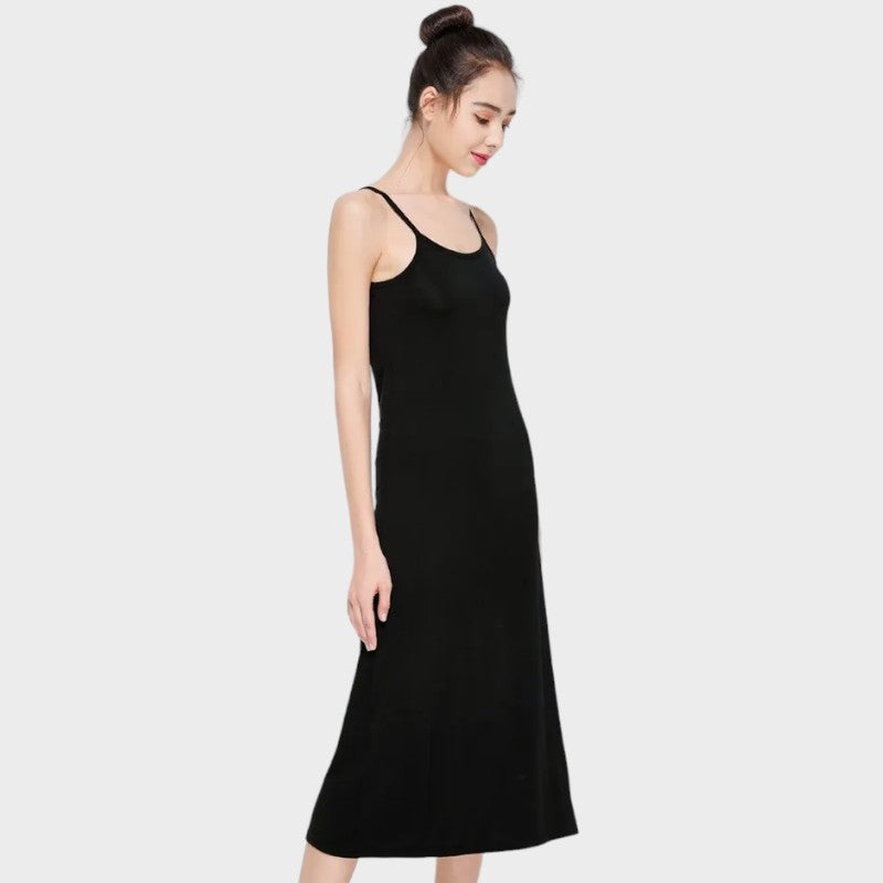 Black slip under dress