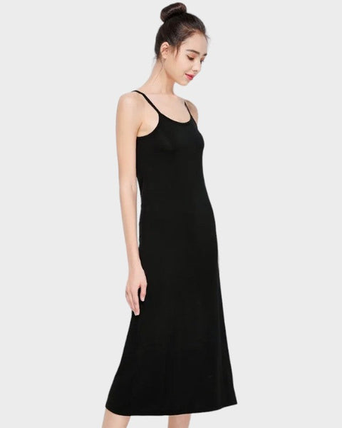 Black slip under dress