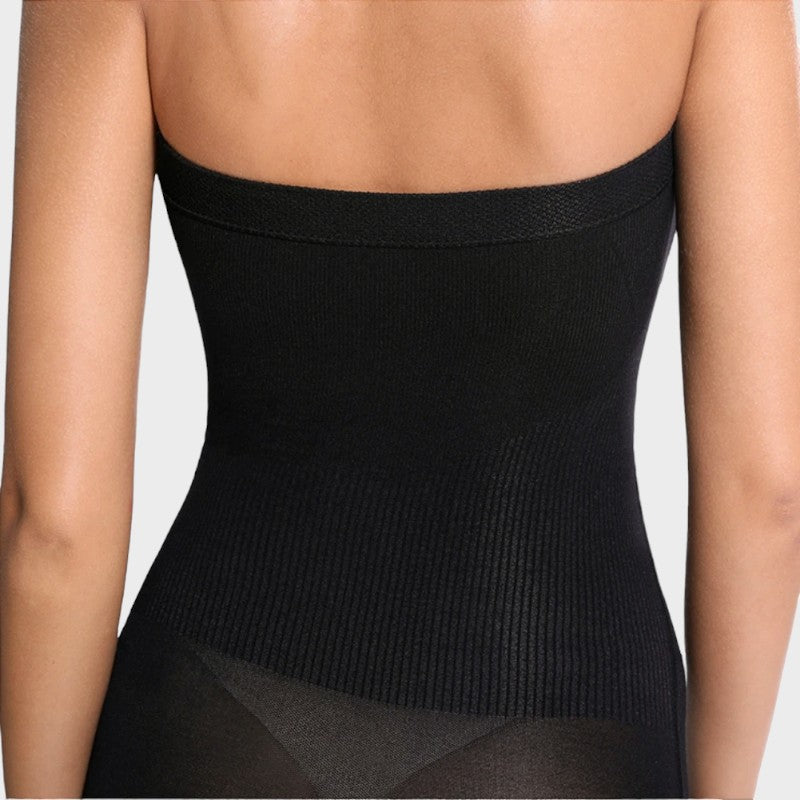 Black strapless shaping full slip