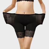 Black thin lace half slip shorts Black / One size (60 - 95kg)