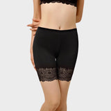 Black thin lace half slip shorts Black / One size (60 - 95kg)