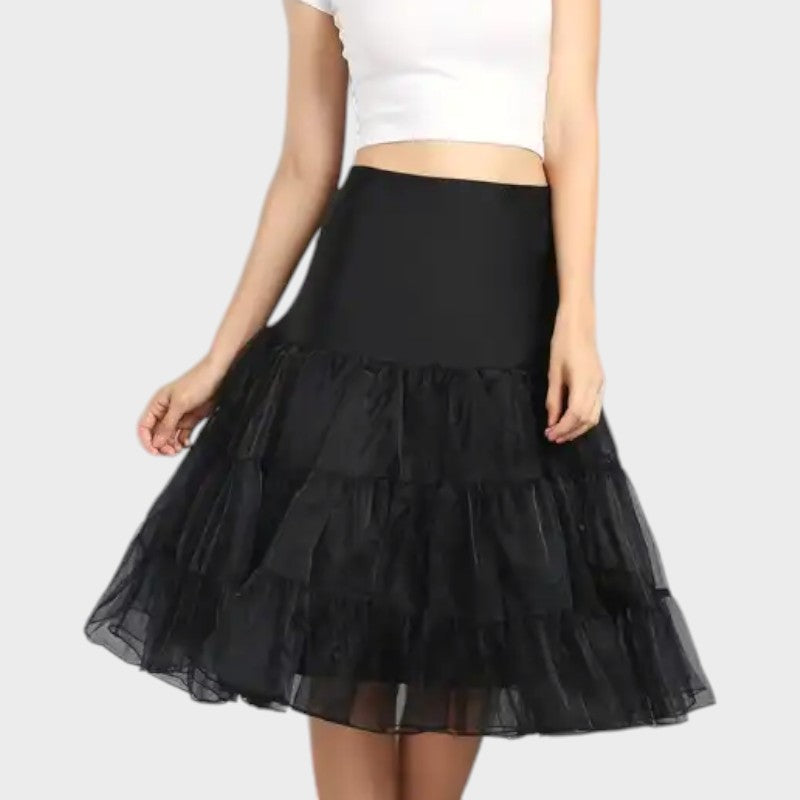 Black tulle half slip Black / S