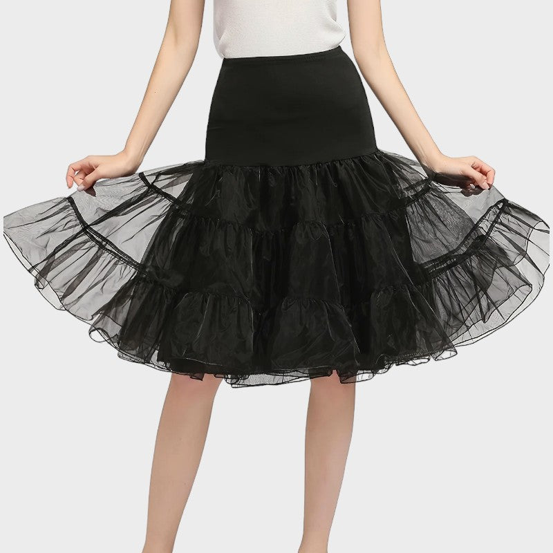 Black tulle half slip