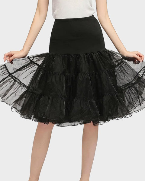 Black tulle half slip