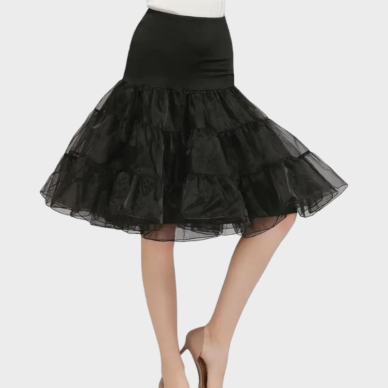 Black tulle half slip