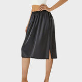 Flowy black half sleep under dresses Black / S