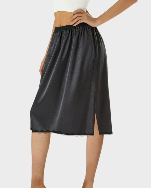 Flowy black half sleep under dresses Black / S