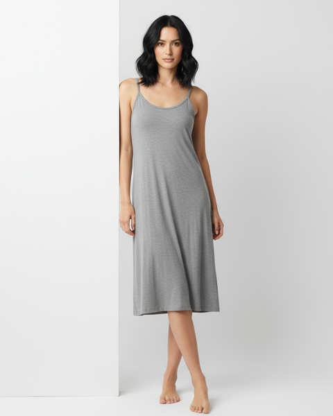 Grey mid length full slip for women Gray / M