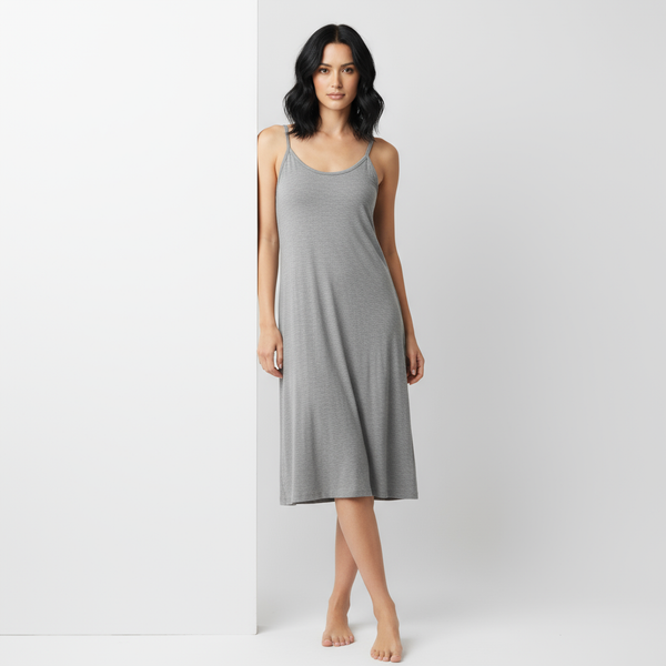 Grey mid length full slip for women Gray / M