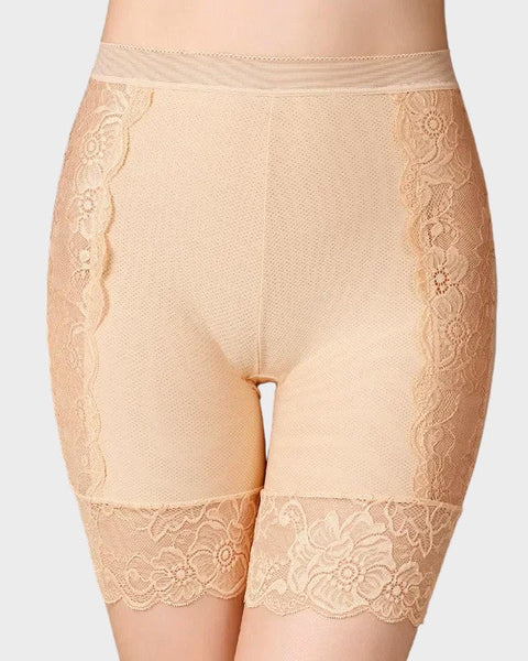 Nude floral half slip shorts Nude / L