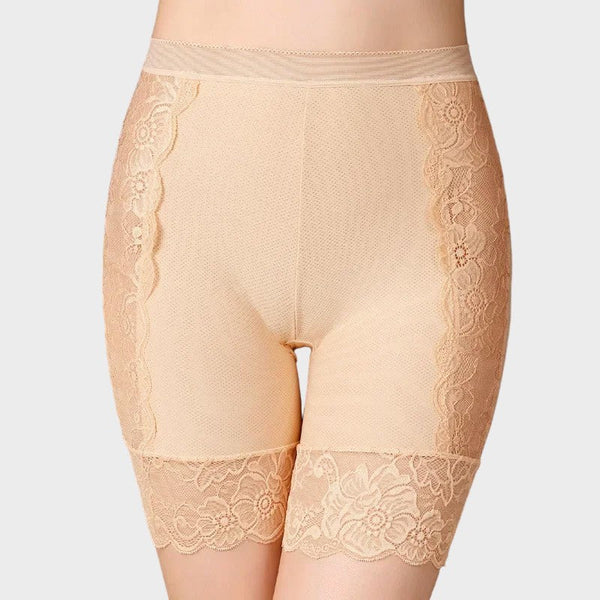 Nude floral half slip shorts Nude / L