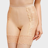 Nude floral half slip shorts