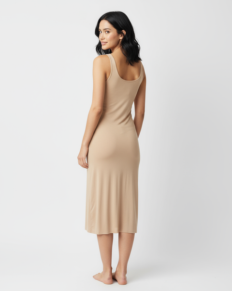 Nude long slip dress