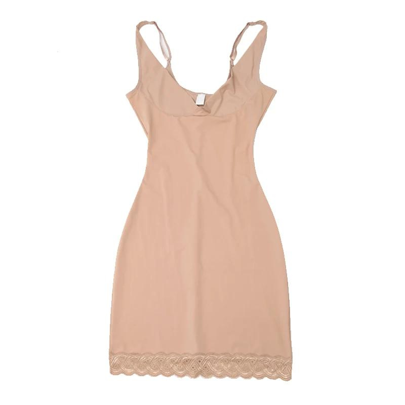 Nude shaping slip under the dress