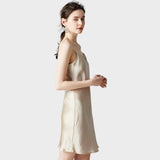 Nude silk slip under the dress