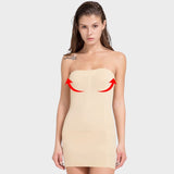 Nude strapless shaping full slip