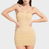 Nude strapless shaping full slip