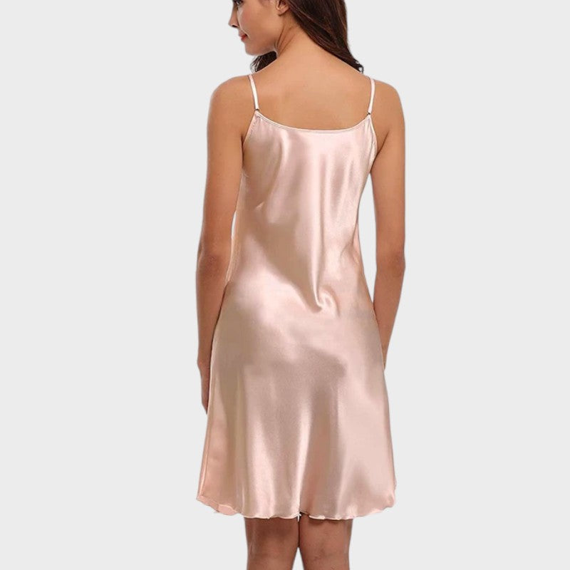 Pale pink satin slips for women