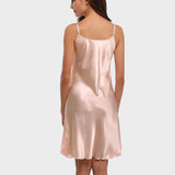 Pale pink satin slips for women