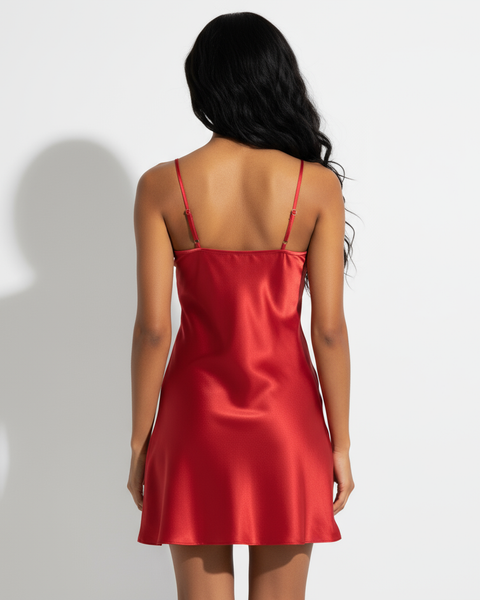 Red satin ladies slips