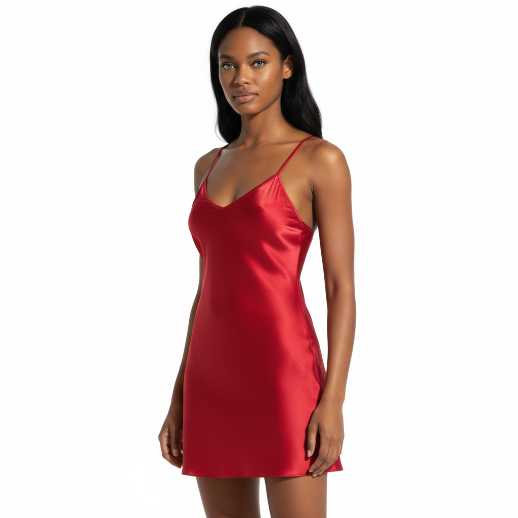 Red satin ladies slips Red satin ladies slips