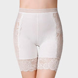 White floral half slip shorts White / L