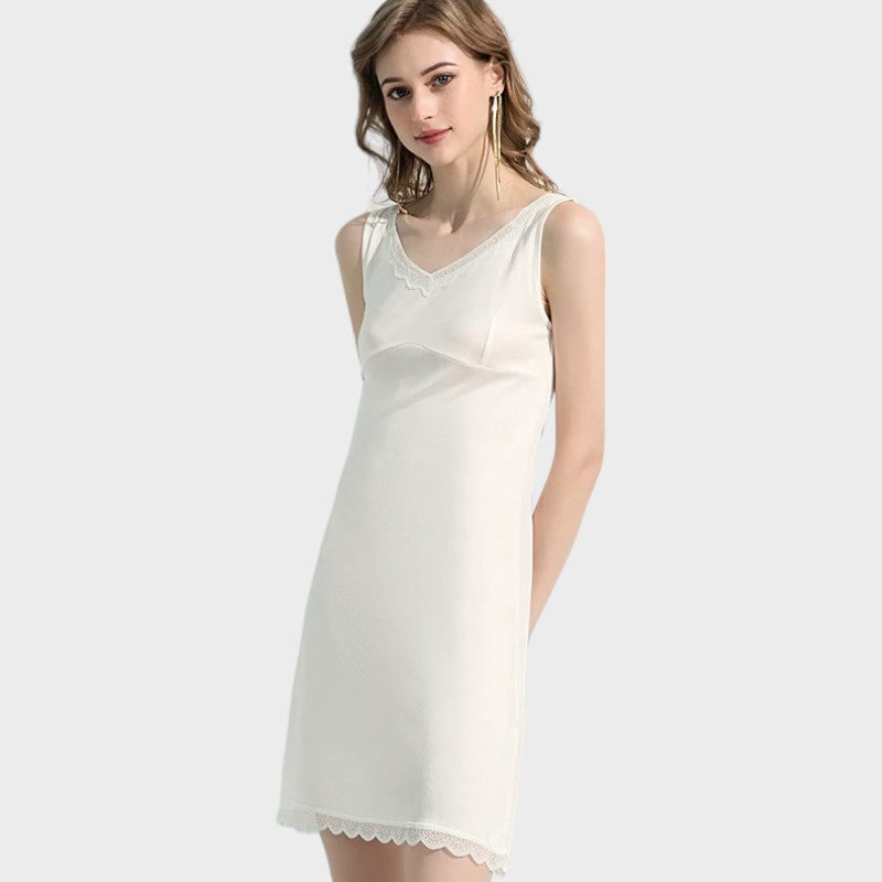 White lace slip dress