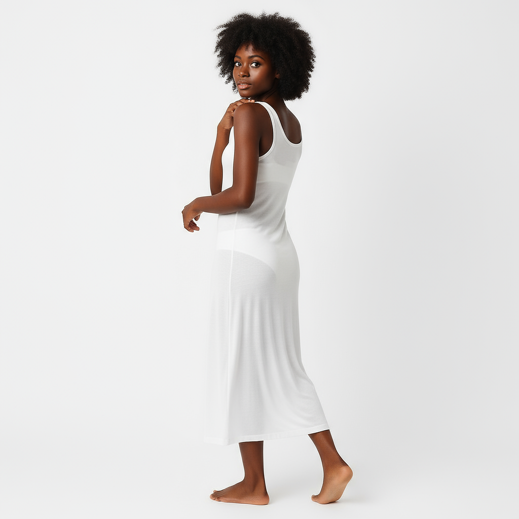 White long slip dress