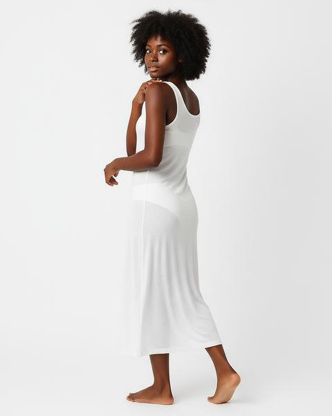 White long slip dress