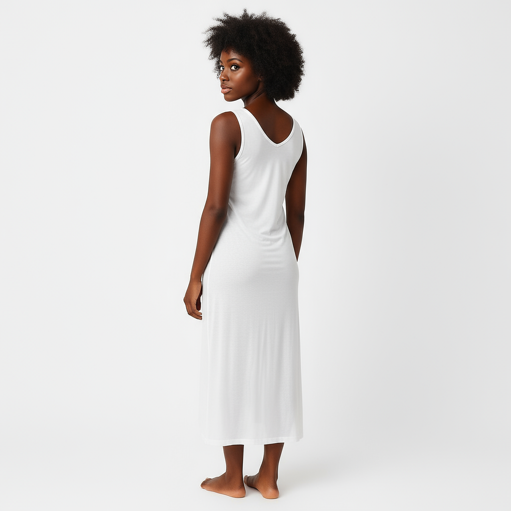 White long slip dress