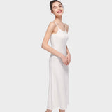 White mid length slip under the dress