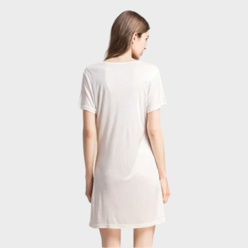 White silk full slip