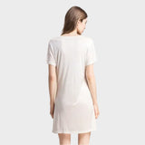 White silk full slip